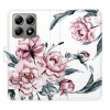 Flip pouzdro iSaprio - Xiaomi 14T Pro - Pink Flowers s kapsičkami na karty (Flipové knížkové pouzdro, obal, kryt iSaprio s přihrádkami na karty a motivem)