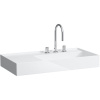 LAUFEN Kartell asymetrické umývadlo do nábytku s odkladacou plochou vľavo, s tromi otvormi, bez prepadu, so skrytým odpadom, 900 x 460 mm, biela, H8103390001581