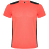 Detroit Unisex športové tričko s krátkym rukávom, červená fluor Coral - čierna, L