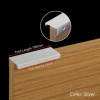 Skryté nábytkové madlo ELEGANT v striebornej brúsenej farbe, 100 mm