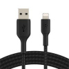 BELKIN kabel oplétaný USB-A - Lightning, 2m, černý CAA002bt2MBK