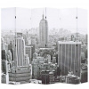 zahrada-XL Skladací paraván 228x170 cm, potlač New Yorku, čierno-biely 245860