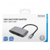 DELTACO USBC-HDMI22, Adaptér USB-C/HDMI, USB-C, USB-A, 4K@60Hz, čierny