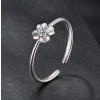 For Silver Prsteň s Moissanitom 0,1ct Štvorlístok - Striebro 925