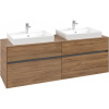 VILLEROY & BOCH Collaro závesná skrinka pod dve umývadlá na dosku, 4 zásuvky, 1600 x 500 x 548 mm, Oak Kansas, C02400RH