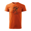 Sablio Tričko s potlačou Skate or Die Keep or Rolin - oranžové 2XL