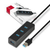 AXAGON HUE-S2BL, 4x USB 3.0 CHARGING hub, micro USB napr. konektor, kábel USB-A 1.2m (HUE-S2BL)