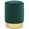 zahrada-XL Taburetka, tmavozelená a zlatá, zamat 28 x 36 cm 249832
