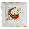 Magnoble Vianočná porcelánová misa Santa na saniach – so zlatým lemom 22 × 22 cm