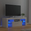 vidaXL TV skrinka s LED svetlami lesklá biela 120x35x40 cm 804352