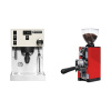 Rancilio Silvia PRO X, white + Eureka Mignon Libra 65 All Purpose, CR ferrari red