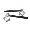 ACCOSSATO Aluminium-forged clip-ons ACCOSSATO CP003 with metal clamp composed of 2 half-rings 10 degrees inclination, black