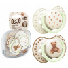LOVI Silikónový dynamický cumlík 0-6m 2 ks Teddy Love, svietiaci