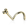Oceľový piercing do nosa s tromi guličkami Barva: Strieborná, Veľkosť: 0,8 mm