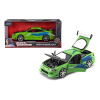 Jada Toys 253203007 Mitsubishi Eclipse 1995 Fast & Furious Brian tuningový model v mierke so spojlerom otváracími dverami kapotou a kufrom voľnobeh zelený 1:24