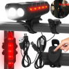 Springos BA0080 SOLÁRNA CYKLISTICKÁ LAMPA USB + ZADNÉ SVETLO USB
