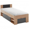 Carryhome POSTEĽ S ÚLOŽNÝM PRIESTOROM, 90/200 cm grafitová, dub artisan - Online Only spálne - 000423004537