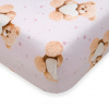 Bavlnené prestieradlo do postieľky New Baby Love Teddy Bear 120x60 cm pink