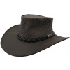 Hnedý kožený klobúk z klokanej kože - Roo Squashy Hat Jacaru (skladací) Veľkosť: 61/62cm (XL)