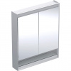 Geberit ONE - Zrkadlová skrinka s LED osvetlením, 750x900x150 mm, 2 dvierka, s nikou, hliník 505.832.00.1