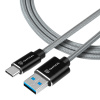 Tactical KP31189 Aramid extra pevný USB-A/USB-C, 0,3m, sivý