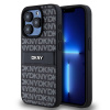 Zadný kryt DKNY PU kožený opakujúci sa vzor Tonal Stripe pre iPhone 14 Pro Max Black