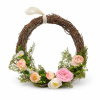 DECOLED Veľkonočný veniec na dvere 34 × 31 × 8 cm, prútie a kvety, vonkajšie