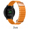 AC mobile Magnetický kožený pásek na Garmin Venu 2 plus / SQ - řemínek 20 mm Barva: Žlutá