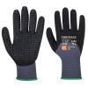 PORTWEST DERMIFLEX ULTRA PLUS A353 / Rukavice s 3/4 máčaním v pieskovom nitrile s terčíkmi - šedá/čierna XXL