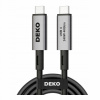 Kábel DEKO USB typ C - USB typ C 1 m strieborný