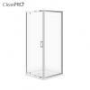Cersanit Arteco, sprchový kút s krídlovými dverami 80 (dvere) x 80 (stena) x 190 cm, 5mm číre sklo, chrómový profil + slim sprchová vanička TAKO, S601-115