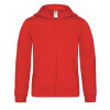 B&C | Hooded Full Zip /kids, Detská mikina s kapucňou, červená, 3-4