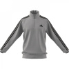 adidas 3 Stripe Zip Top Mens MedGrey/White XL