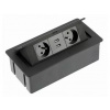 Zásuvkový set čierny 2x230V + 2xUSB + kábel - AE-PBSUC2GU-20N