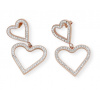 Ewena Náušnice srdiečko z chirurgickej ocele Pink Gold + Darčekové balenie
