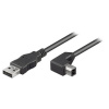PremiumCord Kabel USB 2.0/ A-B se zahnutým USB-B konektorem 90°/ 2m/ černý ku2ab2-90