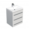 Swiss aqua technologies Koupelnová skříňka s umyvadlem SAT Cube Way 60x76,5x46 cm bílá lesk CUBE46603BIVER