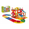 Wader Garáž servis 3 poschodia dráha 1,5 m 2 autá plast v krabici 59x40x15cm
