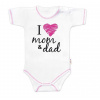 Body krátky rukáv Baby Nellys, I love mom & dad, holka, veľ. 68, 68 (3-6m)