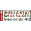 Okenná fólia 210×595 mm – Santa, snehuliaci, škriatkovia, farebná