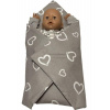 SDS Rýchlozavinovačka pre bábiky Srdiečka sivá Bavlna, výplň: Polyester, 1x 60x60 cm