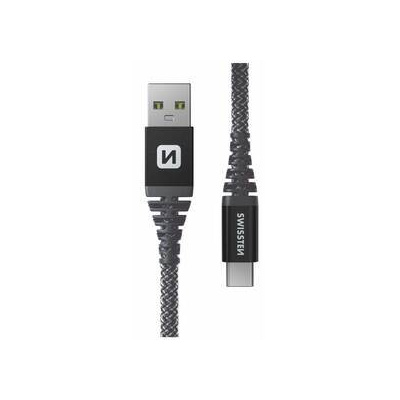 Kábel Swissten71541010 dátový USB-C, 60W / 3A / 1x USB-C(M) / 1x USB-A(M), 1,5m, šedý
