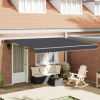 vidaXL Automatická vysúvacia markíza v oranžovej a bielej farbe, 350x250 cm