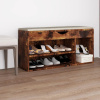 Lavica na topánky s vankúšom tmavý dub 104x30x49 cm drevotrieska-ForU-326758
