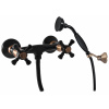 MORAVA RETRO - Sprchový set s batériou, Čierna matná/Stará mosadz (Bronz) MK380.5/2CMATSM, RAV Slezák Farba: Čierna matná/Stará mosadz (Bronz), Rozmer: 150 mm