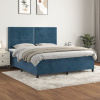 vidaXL Posteľný rám boxsping s matracom tmavomodrý 160x200 cm zamat - Modrá - 116671-194643