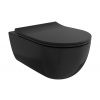 V-Tondo - Závesné WC 545x360 mm Rimless + slim sedátko, SoftClose - SET, čierna lesklá