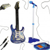 Ikonka Elektrická rocková gitara so zosilňovačom mikrofónom pre deti modrá