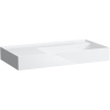 LAUFEN Kartell asymetrické umývadlo do nábytku s odkladacou plochou vľavo, bez otvoru, bez prepadu, so skrytým odpadom, 900 x 460 mm, biela, s povrchom LCC, H8103394001121