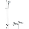 HANSGROHE Croma nástenný sprchový termostat Ecostat Comfort, ručná sprcha Vario 4jet EcoSmart priemer 100 mm, sprchová tyč 90 cm, jazdec, miska na mydlo a sprchová hadica 160 cm, chróm, 27033000